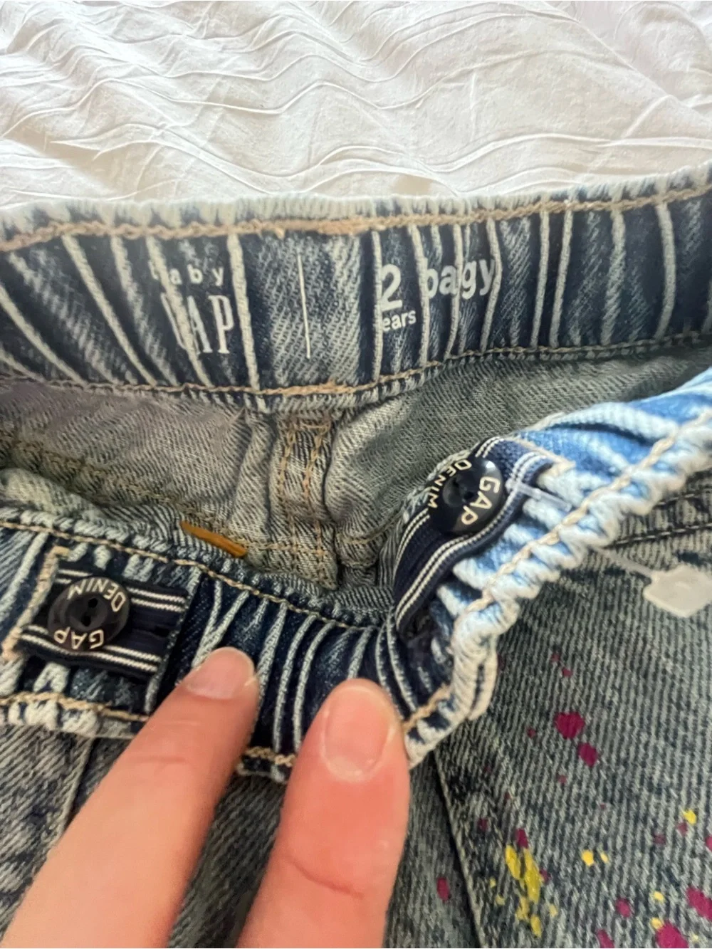 GAP Baby Light Blue Denim Jeans with Paint Splatter